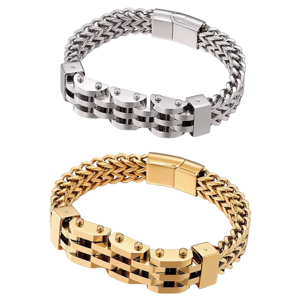 12mm Stainless Steel Men Curb Chain Bracelet